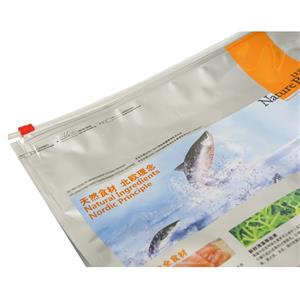 Slider Zipper Quad Seal Pouches For Pet Food
